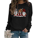 Sweat-shirt à manches longues pour femmes, à carreaux de buffle et léopard, sweat-shirt du père noël