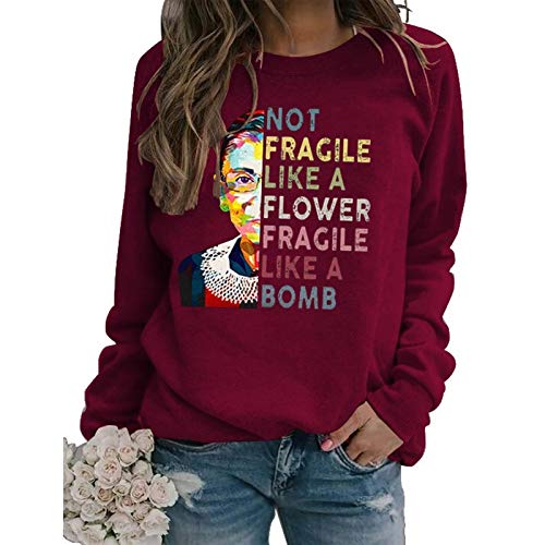 Sweat-shirt à manches longues pour femmes, pas fragile comme une fleur, fragile comme une bombe