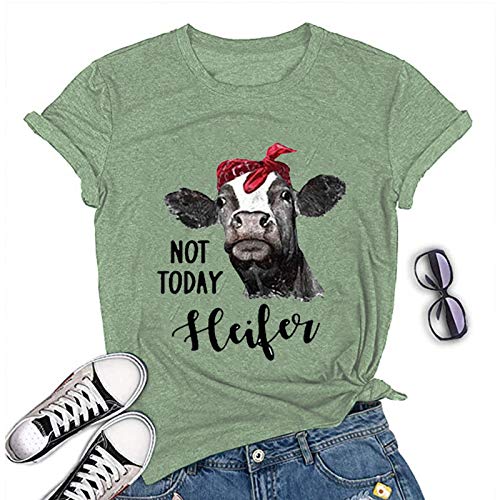 Women Not Today Heifer T-Shirt Cow Graphic Shirt