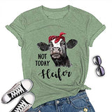 Women Not Today Heifer T-Shirt Cow Graphic Shirt