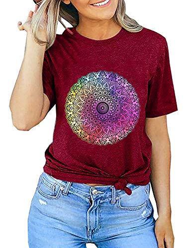 Women Mandala T-Shirt Bohemian Women T-Shirt