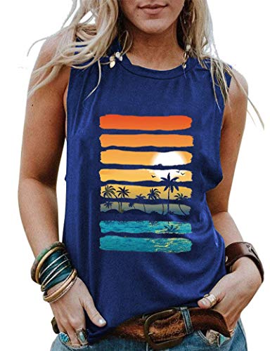 Débardeur graphique Sunshine Sunset Lake Beach pour femmes