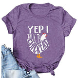 Women Yep I Talk to Chickens T-Shirt Cute Chicken Buffs Tee Gift