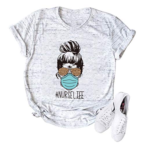 Women Nurse Life T-Shirt Leopard Shirt