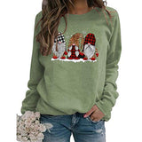 Sweat-shirt à manches longues pour femmes, à carreaux de buffle et léopard, sweat-shirt du père noël