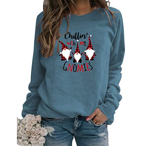 Women Long Sleeve Chillin with My Gnomies Christmas Sweater Christmas Shirt