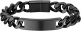 Personnalisez le bracelet de barre de nom d'identité gravé pour hommes en acier inoxydable, chaîne à maillons cubains, bracelets personnalisés avec fermoir à boucle magnétique