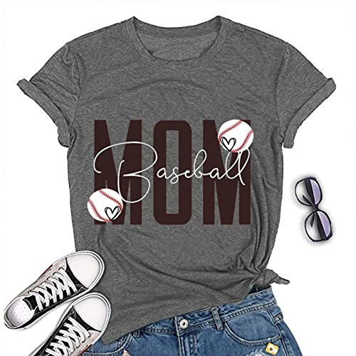 Baseball Mom T-Shirt Baseball Mom Shirt for Women Baseball Graphic Tee Shirt