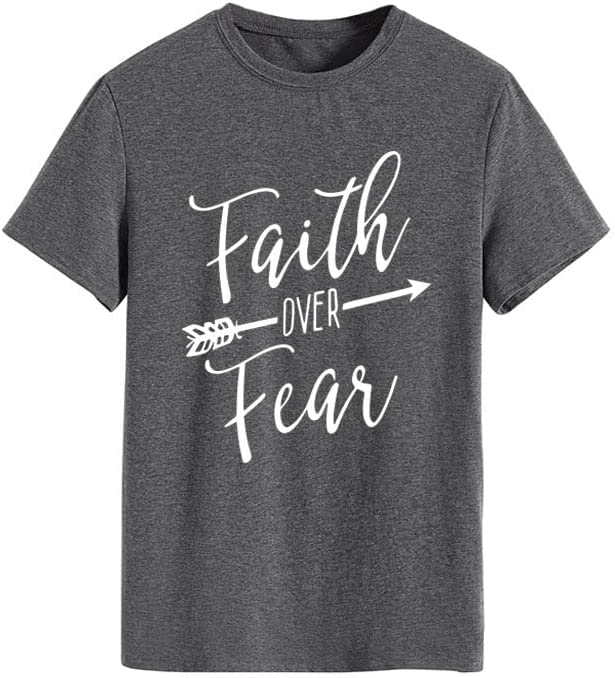 Women Faith Over Fear Shirt Religious Inspirational Christian T-Shirt