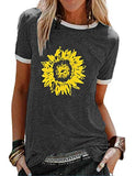 Women Sunflower Graphic T-Shirt Summer Shirt