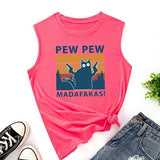 Femmes Pew Pew Madafakas Tank Funny Pew Pew Cat Shirt