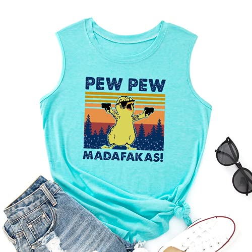 Femmes Pew Pew Madafakas Tank Funny Pew Pew Cat Shirt