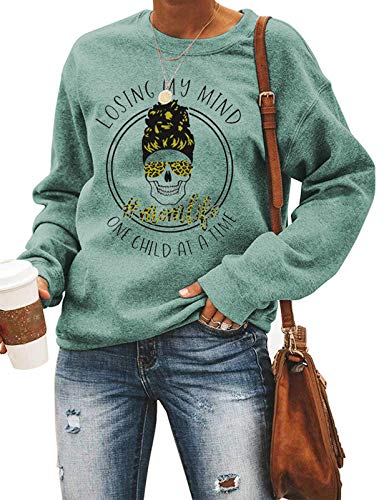 Sweat-shirt à manches longues pour femmes, Losing My Mind, un enfant à la fois, chemise de vie pour maman