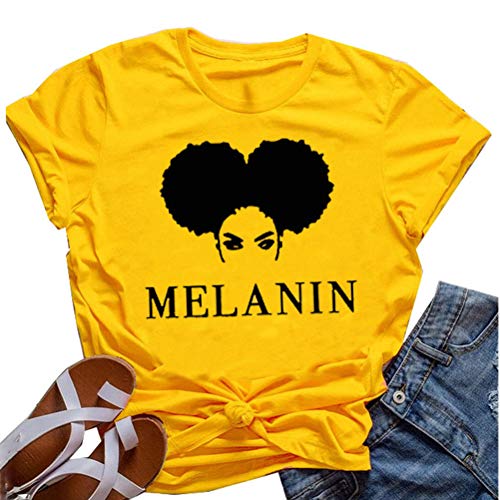 Women Melanin Graphic T-Shirt Afro Woman T-Shirt