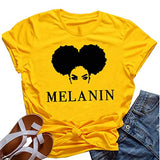 Women Melanin Graphic T-Shirt Afro Woman T-Shirt