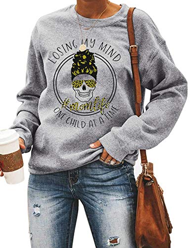 Sweat-shirt à manches longues pour femmes, Losing My Mind, un enfant à la fois, chemise de vie pour maman