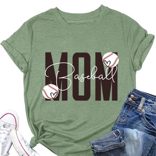 Baseball Mom T-Shirt Baseball Mom Shirt for Women Baseball Graphic Tee Shirt
