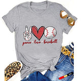Women Peace Love Baseball T-Shirt Baseball Shirt