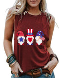 Femmes drapeau américain Gnomes amour coeur débardeur patriotique Gnomes chemise