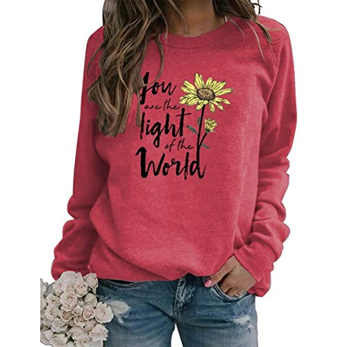 Sweat-shirt à manches longues pour femmes, vous êtes la lumière du monde, sweat-shirt tournesol