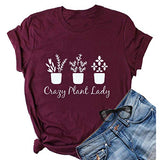 Women Crazy Plant Lady Graphic T-Shirt