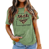Frau Free Spirit Kind Heart Brave Soul Leopard Heart T-Shirt Frauen Grafik Shirt