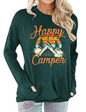 Women Happy Camper Long Sleeve Blouse with Pockets