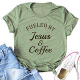 Women Fueled by Jesus and Coffee T-Shirt Christian Shirt