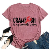 Women Crawfish is My Favorite Season T-Shirt Love Crawfish Graphic Tees
