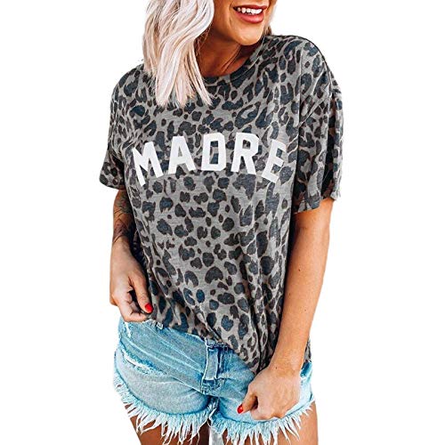 Women Madre Leopard T-Shirt Mama Shirt