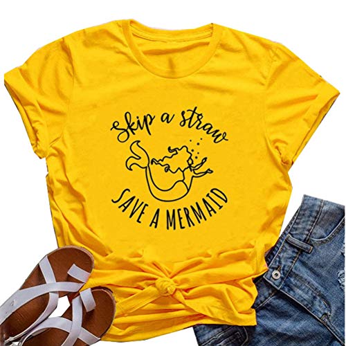 Women Skip A Straw Save A Mermaid T-Shirt