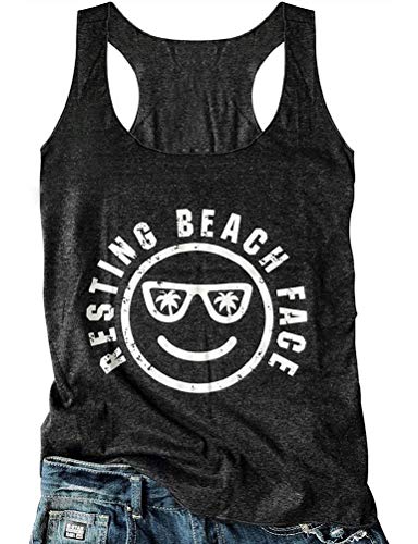 Débardeur coupe slim pour femme, visage de plage au repos