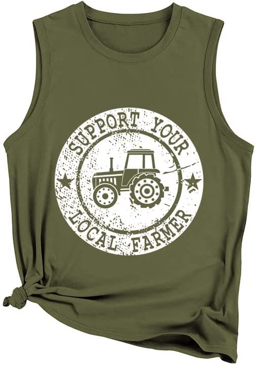 Women Support Your Local Farmer Tank Funny Farm Shirt