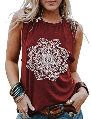 Débardeur Mandala pour femmes, chemise bohème pour femmes