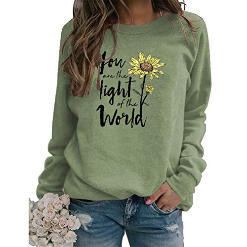 Sweat-shirt à manches longues pour femmes, vous êtes la lumière du monde, sweat-shirt tournesol