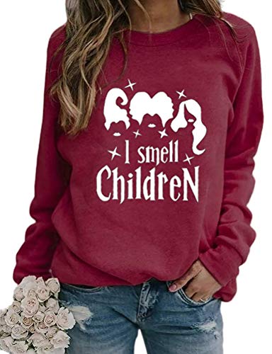 Women Long Sleeve I Smell Children Sweatshirt Hocus Pocus Shirt