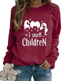 Women Long Sleeve I Smell Children Sweatshirt Hocus Pocus Shirt