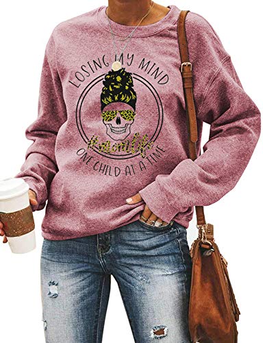 Sweat-shirt à manches longues pour femmes, Losing My Mind, un enfant à la fois, chemise de vie pour maman