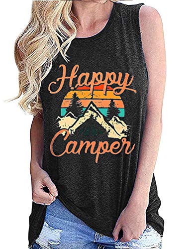 Débardeur Happy Camper pour femmes, t-shirt de Camping
