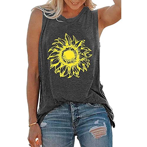 Débardeur tournesol pour femmes, chemise florale Vintage, chemise tournesol