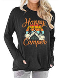 Women Happy Camper Long Sleeve Blouse with Pockets