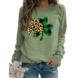 St. Patricks Day Sweatshirt Women Clover Shamrock Graphic Shirt
