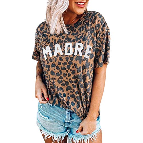 Women Madre Leopard T-Shirt Mama Shirt