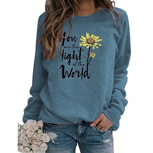 Sweat-shirt à manches longues pour femmes, vous êtes la lumière du monde, sweat-shirt tournesol