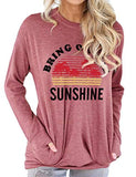 Women Bring On The Sunshine Long Sleeve Blouse with Pockets