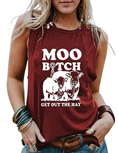 Femmes Moo Bitch Sortez Le Foin Chemise Génisse Débardeur