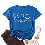 Women Peace Love Happiness T-Shirt Happiness T-Shirt Women Graphic Shirt