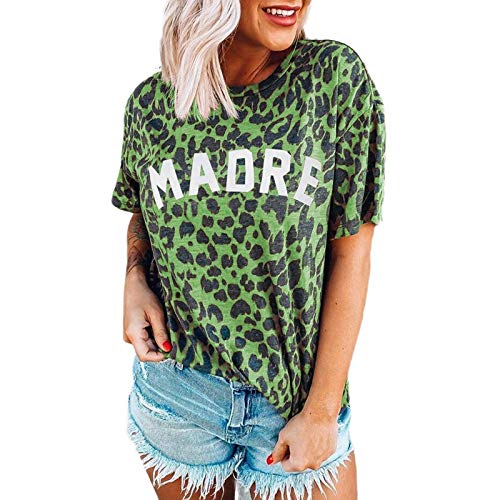 Women Madre Leopard T-Shirt Mama Shirt