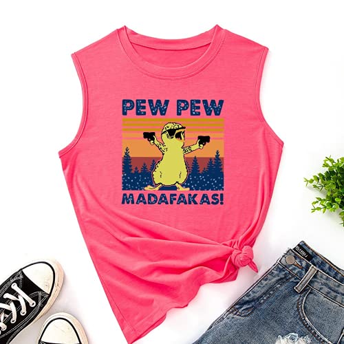 Femmes Pew Pew Madafakas Tank Funny Pew Pew Cat Shirt
