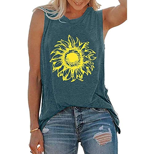 Débardeur tournesol pour femmes, chemise florale Vintage, chemise tournesol
